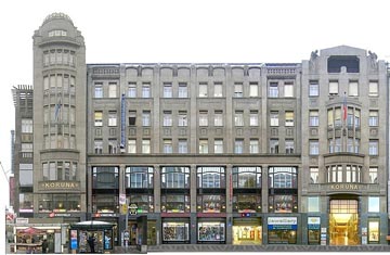 Фасад Коруны на Вацлавской пл.