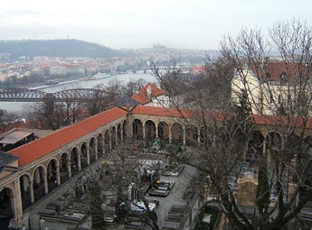 Вид на Славин и Влтаву с костела св. Петра и Павла на Вышеграде. Фото Karel Lojka