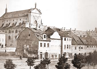 Прага. Дома в центре Карловой площади. 1858