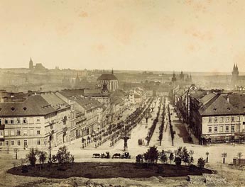Прага, Вацлавская площадь, 1886. С сайта zastarouprahu.cz