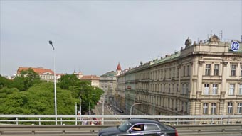 Прага. Вид на ул. У болгарина с Вилсоновой улицы