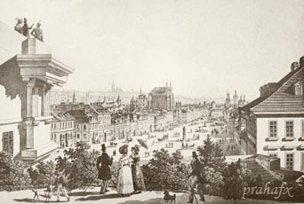 Прага. Вид на Конский рынок с Конских ворот. 1830